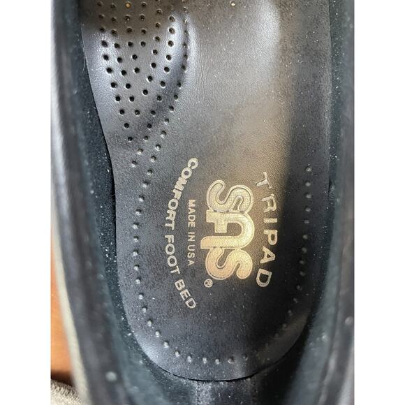 SAS Lara 3726 Women's US 8N Black Leather Slip-On Round Moc Toe Loafer Shoes - Picture 7 of 10